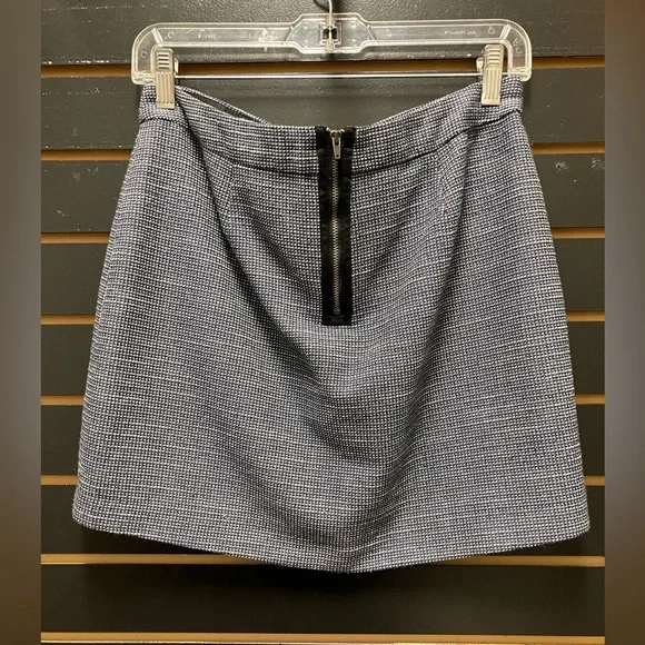 GAP Blue Gray Tweed Wrap Mini Skirt Size 4 Career Preppy - Picture 3 of 3